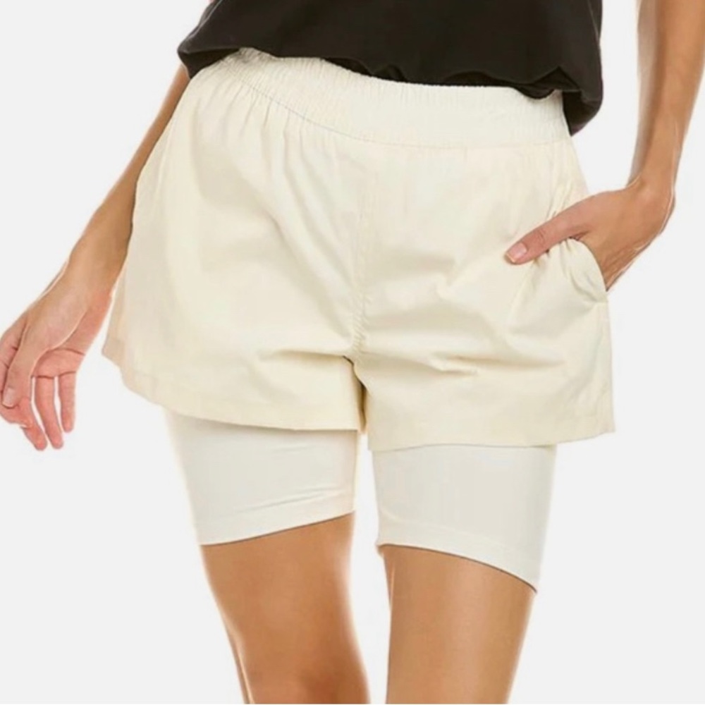WE.WORE.WHAT Windbreaker Biker Shorts Off-White Size L